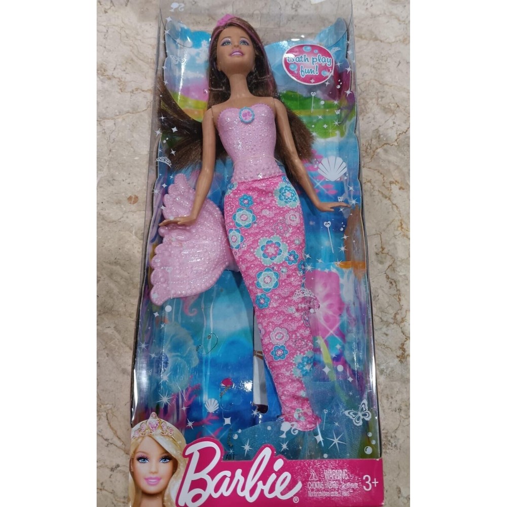 Barbie, Bath Play Fun Mermaid Teresa Molded Swimsuit, Pink Streak